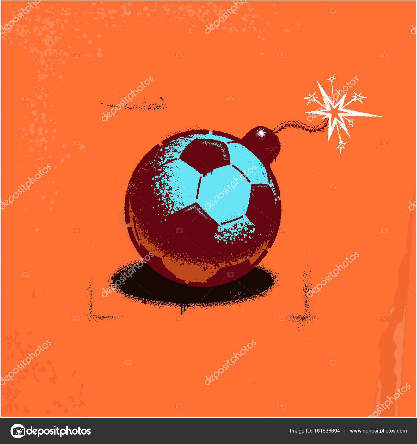 Bomb stencil Football soccer bomb — Stock Photo © Mr.Master 161636694