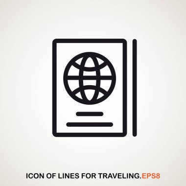 Passport simgesini. eps8. Vektör çizim