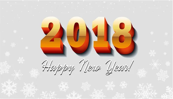 Поздравительная Открытка Новым Годом 2018 Серых Оранжевых Цветах — стоковый вектор