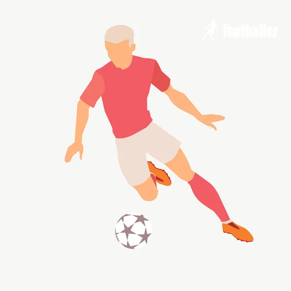 Giocatore Calcio Sfondo Chiaro Semplicemente Illustrazione Vettoriale — Vettoriale Stock