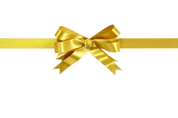 Gold bow gift ribbon — Stock Photo, Image
