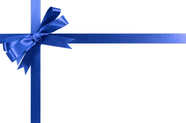 Blauwe boog cadeau lint — Stockfoto