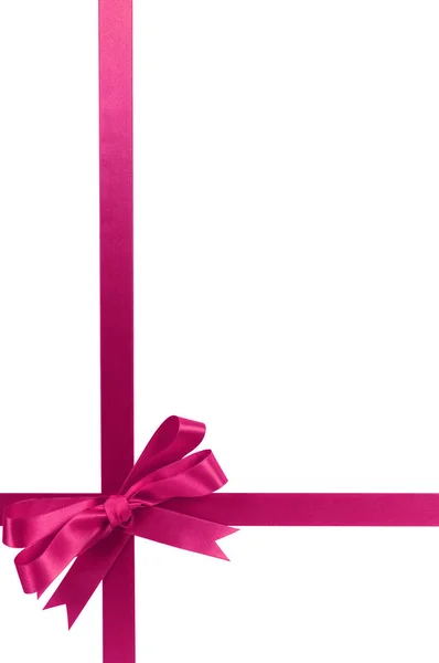Pink bow gift ribbon long vertical — Stock Photo, Image