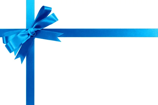 Голубая лента подарка — стоковое фото