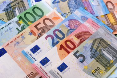 Çeşitli Euro para birimi notlar