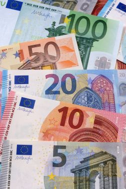 Çeşitli Euro para birimi notlar