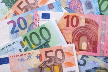 Çeşitli farklı Euro arka plan