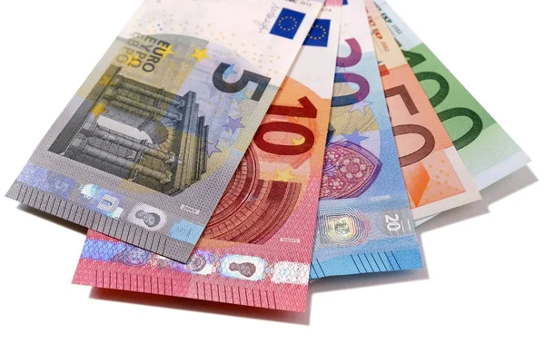Conjunto de Euros isolados sobre branco — Fotografia de Stock