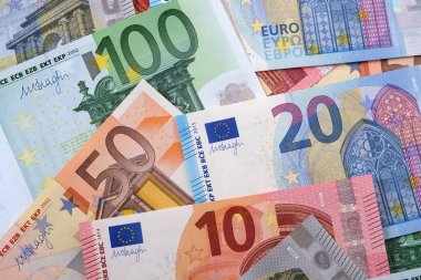 Çeşitli farklı Euro arka plan