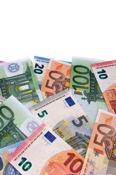 Confine verticale di diverse banconote in euro — Foto Stock