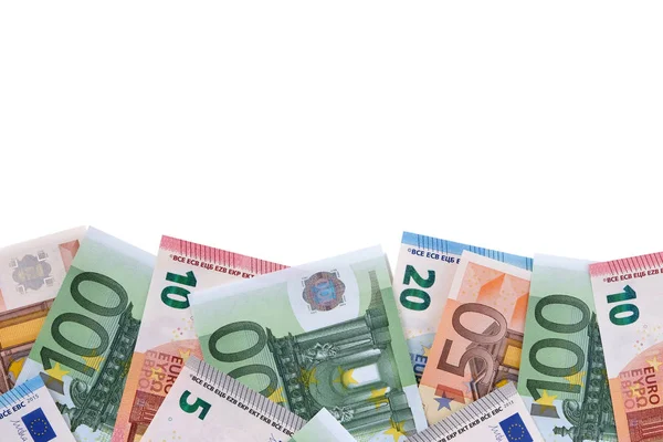 Rand van diverse verschillende Euro rekeningen Rechtenvrije Stockafbeeldingen