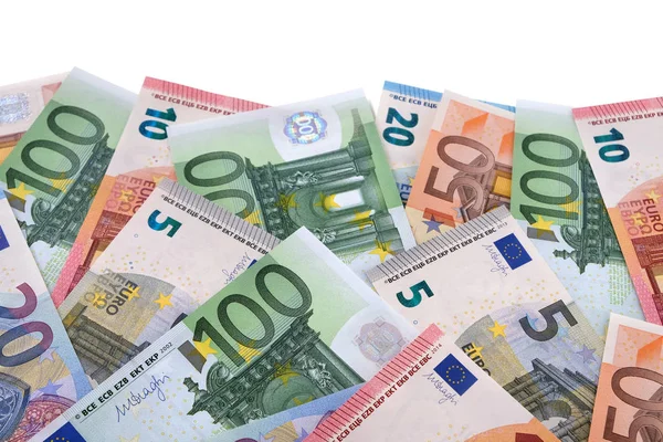 Confine di diverse banconote in euro — Foto Stock