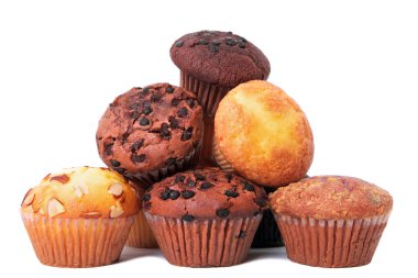 Çeşitli muffin fincan kek yığını