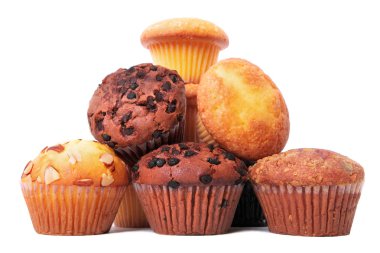 Çeşitli farklı muffin fincan kek yığını