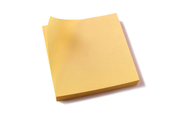 Jaune collant post notes pad fond blanc — Photo