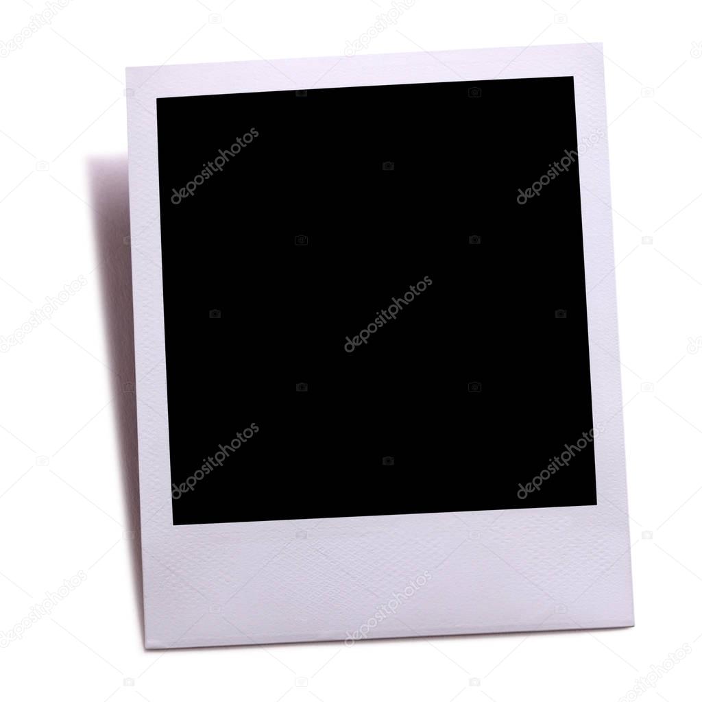 Blank instant camera photo print isolated on white  