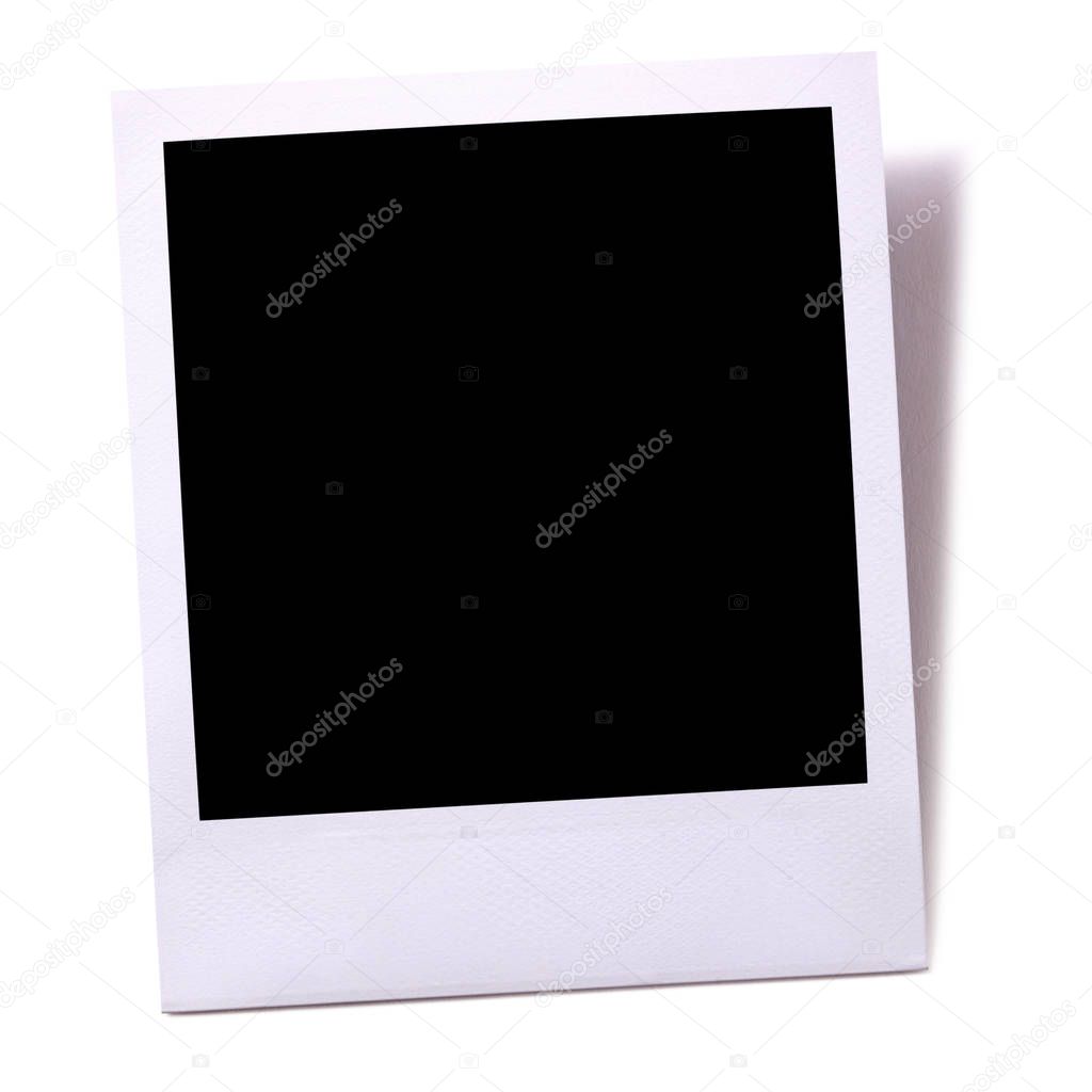 Blank instant camera photo print isolated on white  