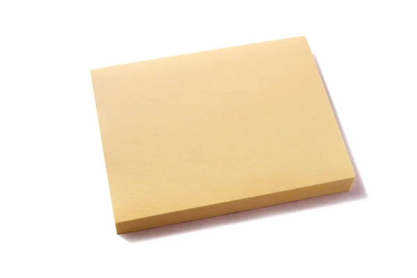 Amarelo oblongo pegajoso post note pad — Fotografia de Stock