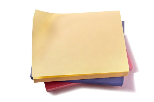 Çeşitli farklı yapışkan post Not yastıkları yığınını — Stok fotoğraf