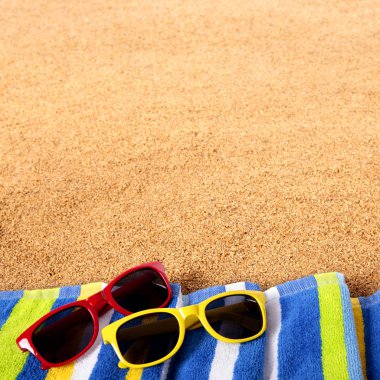 Beach sınır arka plan güneş gözlüğü kare biçimi