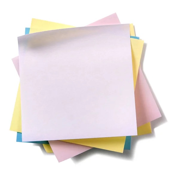 Untidy Pile Various Colors Sticky Post Notes Isolated White — Stock Photo, Image