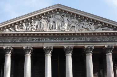 La Madeleine kilise anıt Paris, önden görünüm
