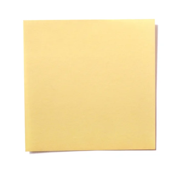 Yellow Square Sticky Post Note Isolated White — Stock Photo, Image