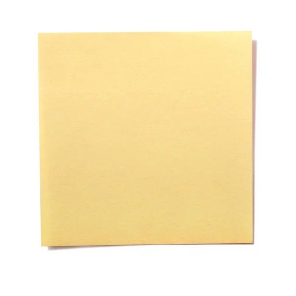 Yellow Square Sticky Post Note Isolated White — Stok Foto