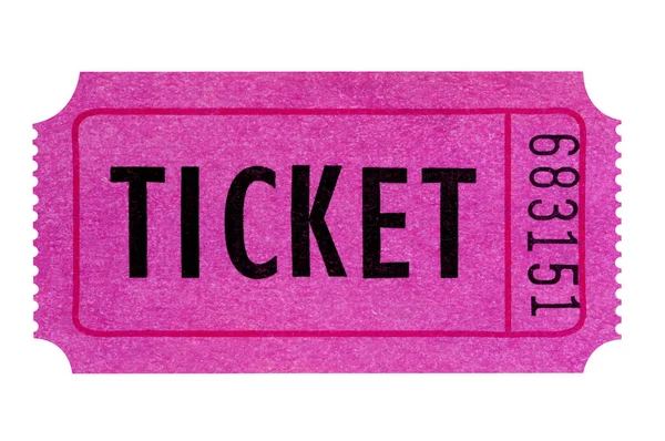 Biglietto Viola Rosa Isolato Sfondo Bianco — Foto Stock