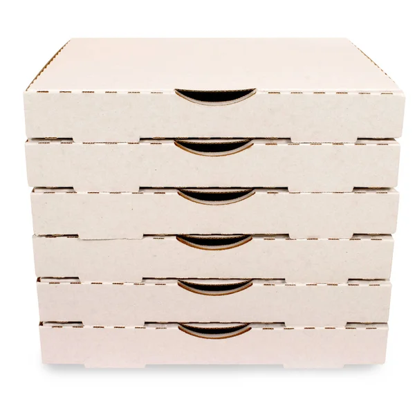 Pequeña pila de cajas de pizza simples Imagen de stock