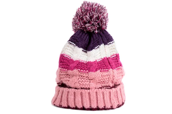 Chapéu de esqui bobble inverno rosa — Fotografia de Stock