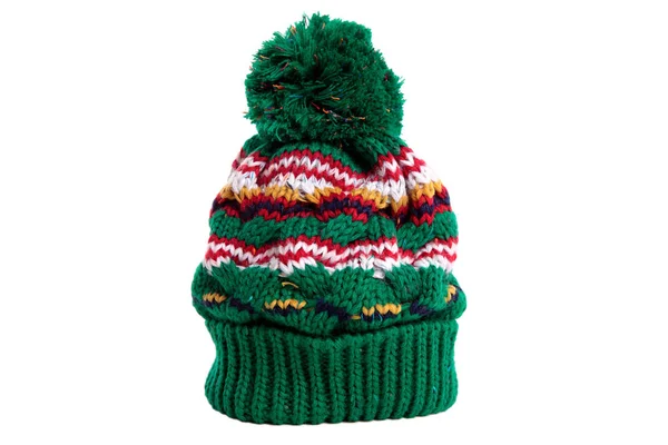 Verde invierno bobble sombrero de esquí — Foto de Stock