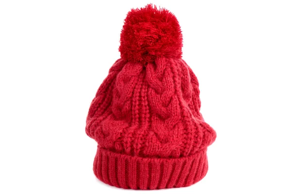 Rote Winterbobble-Skimütze — Stockfoto