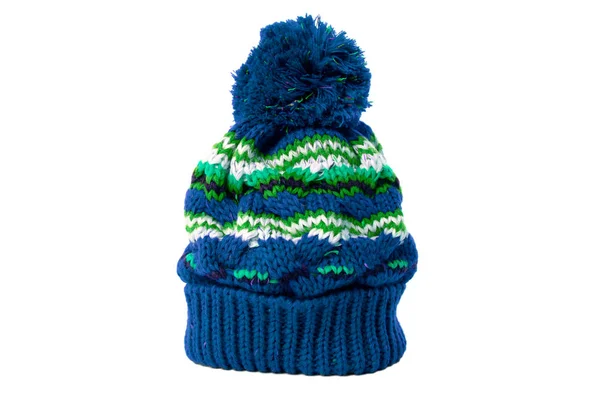 Голубая зимняя лыжная шляпа — стоковое фото