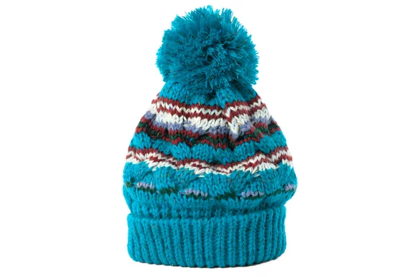 Голубая зимняя лыжная шляпа — стоковое фото