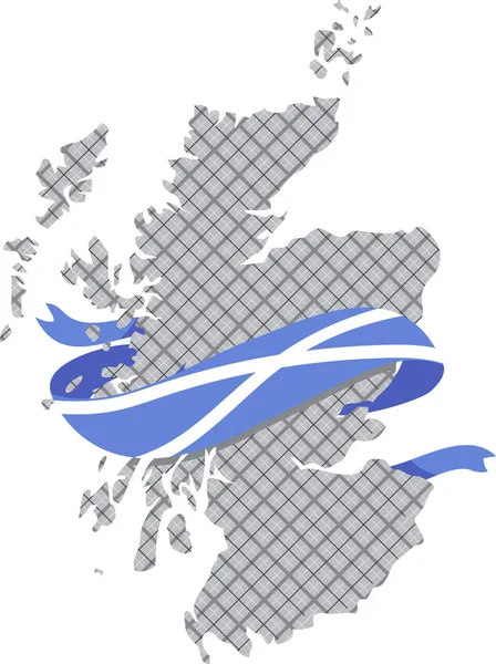 Scotland mapa com tartan —  Vetores de Stock