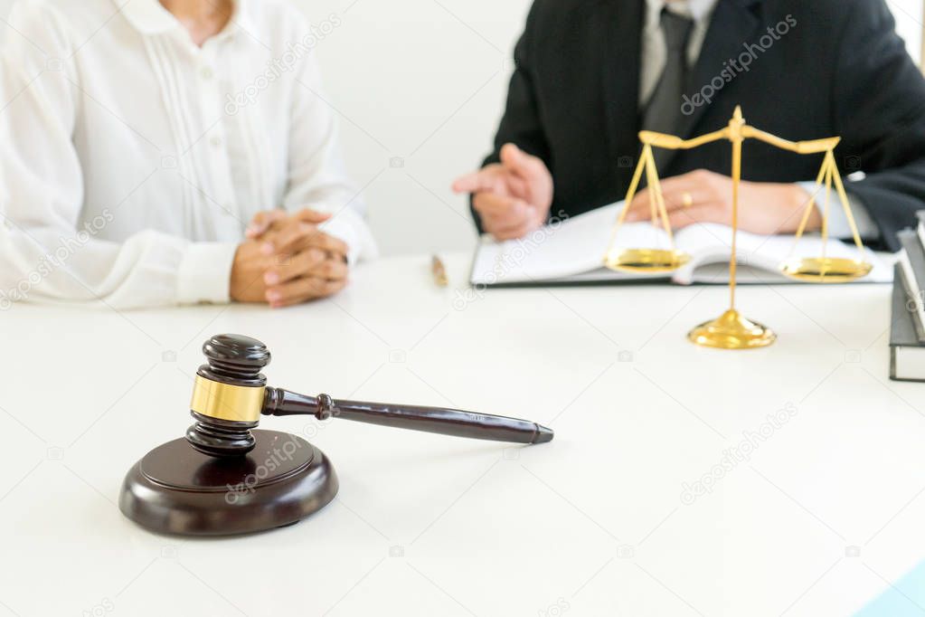 Judge gavel with Justice lawyers, Businessman in suit or lawyer