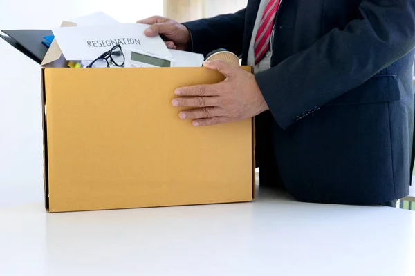 Trabajador Siente Mal Triste Recibe Nota Renuncia Jefe Compañía Triste — Foto de Stock