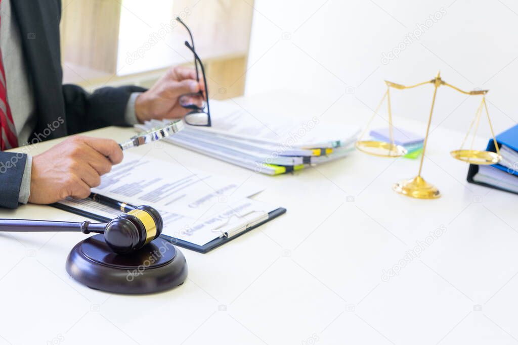 Lawyer work On the table in the law office