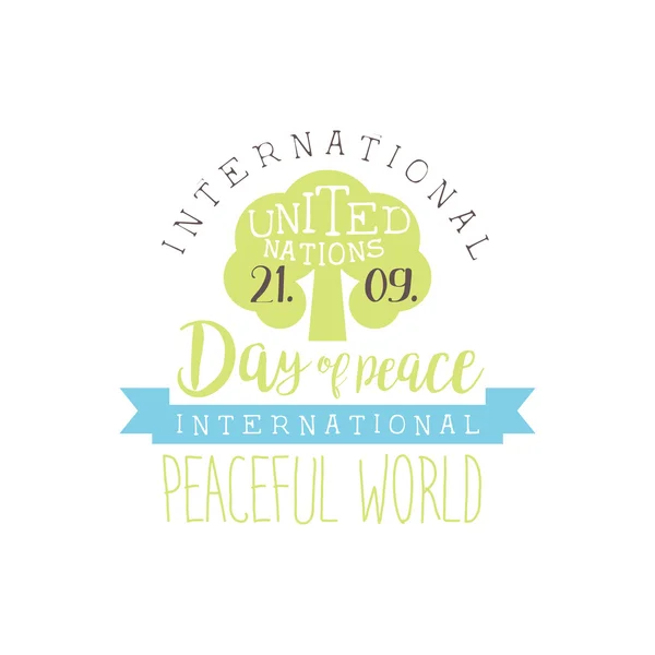 Etiqueta do Dia Internacional da Paz Designs In Pastel Colors — Vetor de Stock