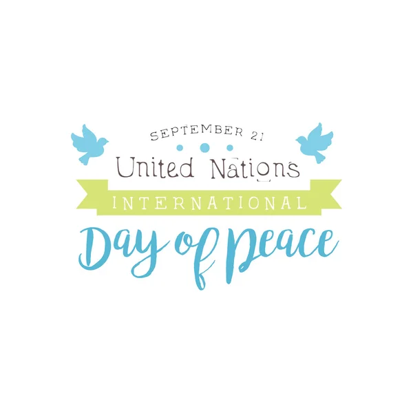 Diseños de etiquetas del Día Internacional de la Paz en colores pastel — Vector de stock