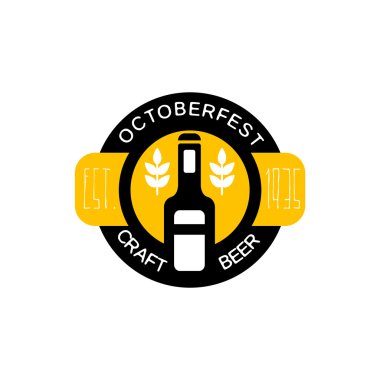 Şişe ile Craft Bira Logo Tasarım Şablonu