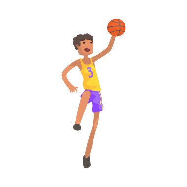 Basketball Player Jumping Action Sticker clipart