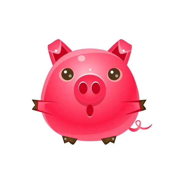 Cerdo bebé animal en chica dulce estilo — Vector de stock