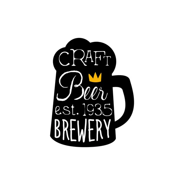 Craft Beer logo design mall med pint Silhouette — Stock vektor