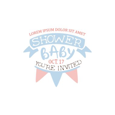 Dekore Bebek Duş Davetiyesi Tasarım Şablonu