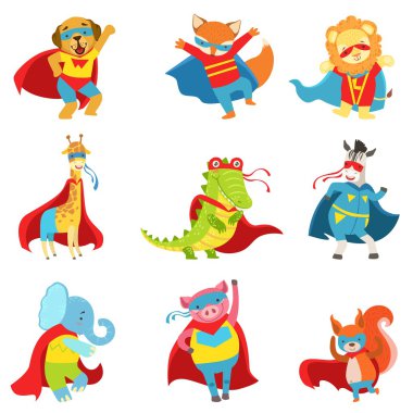 Capes ve Maskeler Seti ile Hayvanlar Superheroes
