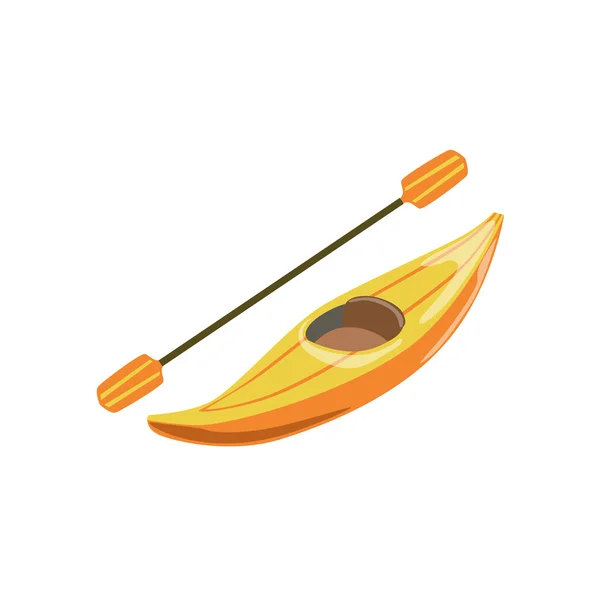 Amarillo de plástico de una persona tipo canoa de icono del barco — Archivo Imágenes Vectoriales