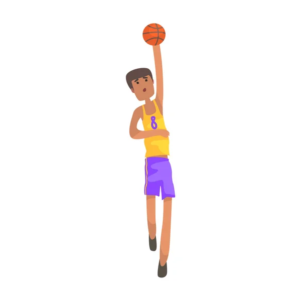 Basketball Player With The Ball Action Sticker — Stock Vector