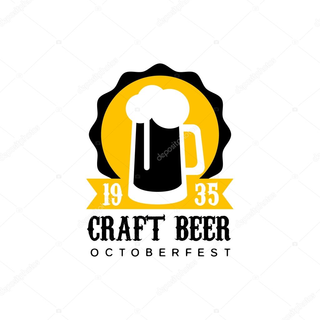 Craft Beer Logo Design Template With Pint